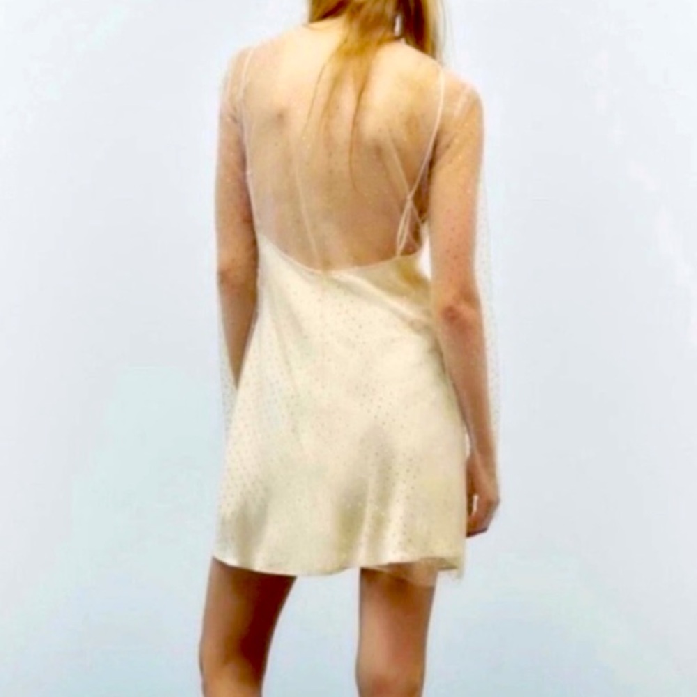 New Zara Gold Rhinestone Mini Dress - Picture 12 of 16